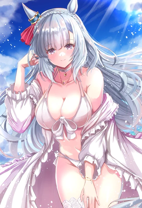 まだ桜の季節だよ～う#気温が高いので気が早いが水着絵が見たい 