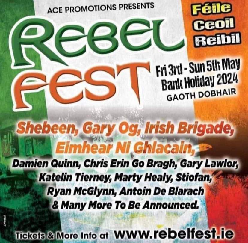 Can't wait for Rebel Fest Donegal Always a great weekend of rebel music. Tickets rebelfest.ie