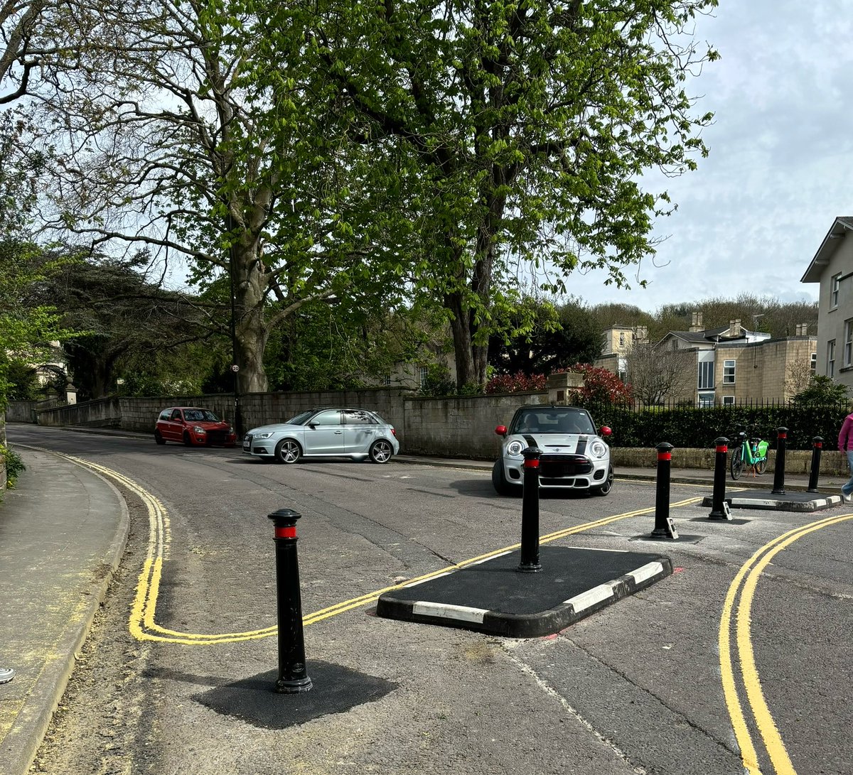 NEW BATH ROADBLOCK Another classic LibDem Bath &NE Somerset Council move: block a road in the centre of Bath against the majority wishes and call it a ‘temporary trial’. Haven’t bothered with planters this time. This is going down very badly. @Wera_Hobhouse we can’t hear you.