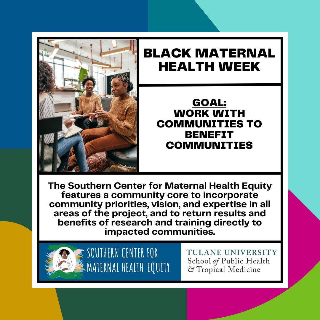 To help bring awareness to Black Maternal Health Week, this week we'll be sharing some of the exciting new initiatives coming out of the newly established Southern Center for Maternal Health Equity. buff.ly/3QM58Zw