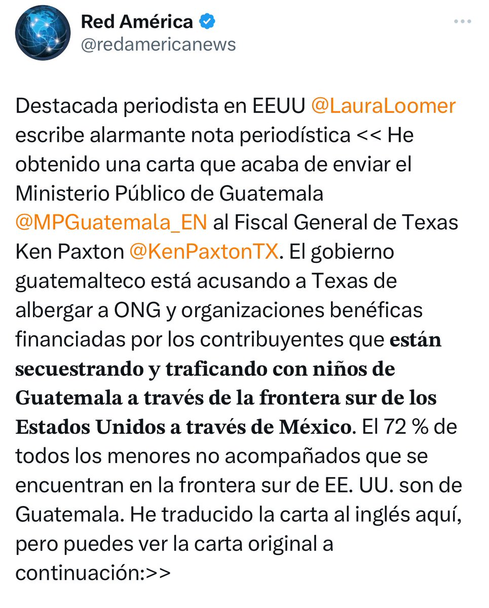 La niñez guatemalteca no existe para servir a enfermos mentales de EEUU el 72% de niños que están robando para llevar a EEUU son guatemaltecos, ya vieron la película THE SOUND OF FREEDOM pues para eso se los llevan y no tengo pruebas pero tampoco dudas que los funcionarios…