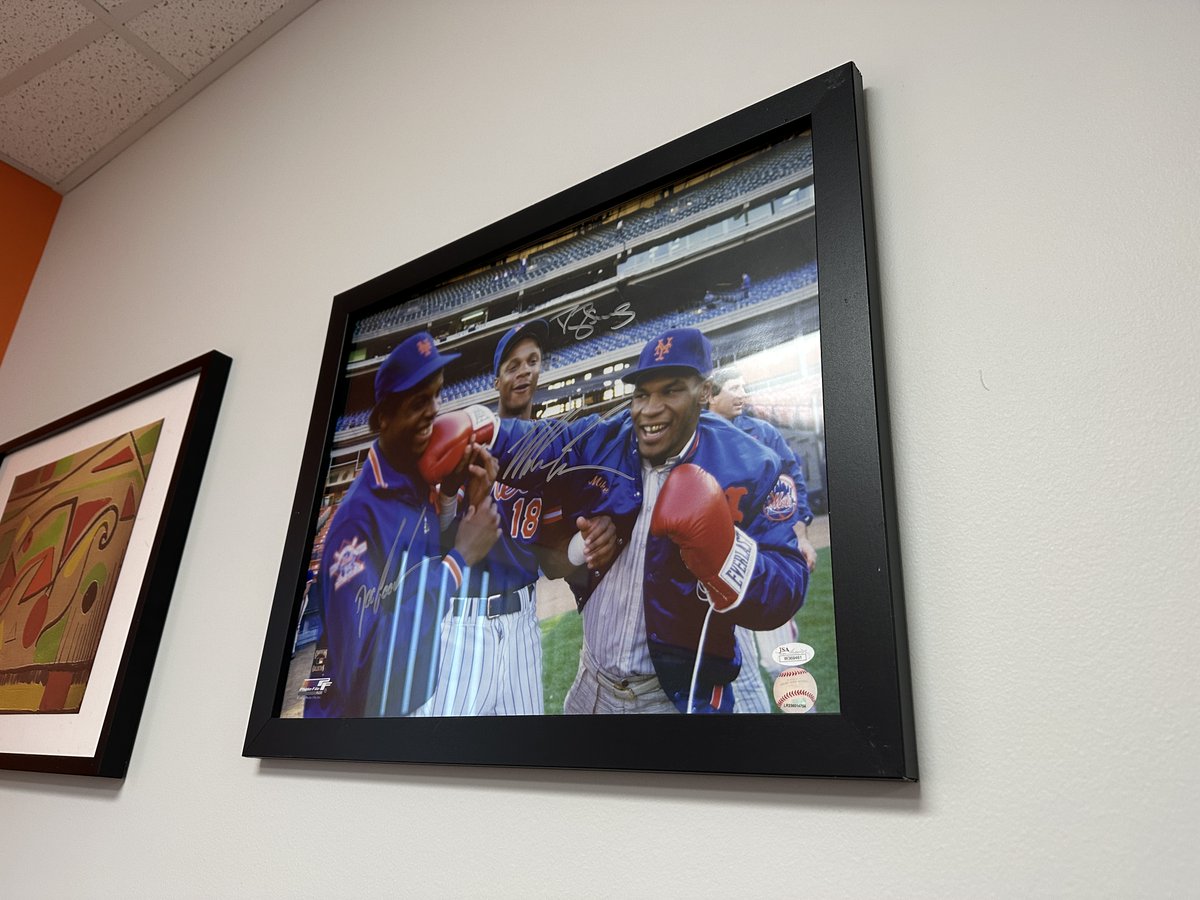 This photo hangs in our social media team's office to remind us every day how important Doc and Darryl will always be to our organization... congrats to Dwight Gooden on his number retirement! 🧡💙