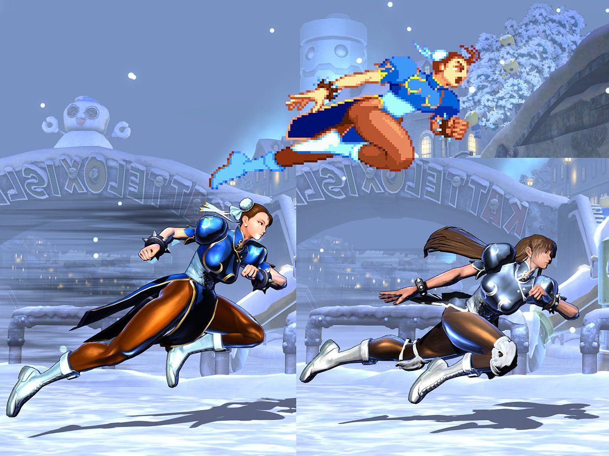 once again, small things. this just came up because i was changing her airdash to match old VS. game style (instead of moving downforward, goes straight and doesn't drop on hitting buttons. 

realized that old chun dash anims are different and was like 'eh, why not'