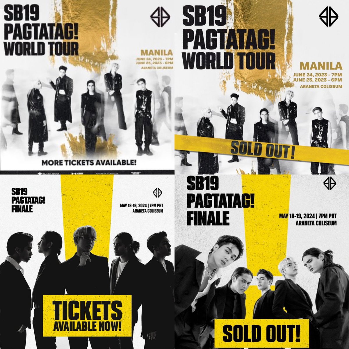 4 freaking MANILA SHOWS for #PAGTATAG and you guys never cease to amaze us with how quickly the tickets sell out 🥹

proud of you five, sobra 💙 see u real soon 🫵🏼

@SB19Official
#SB19 #PAGTATAGFINALE #PAGTATAGFINALESoldOut
