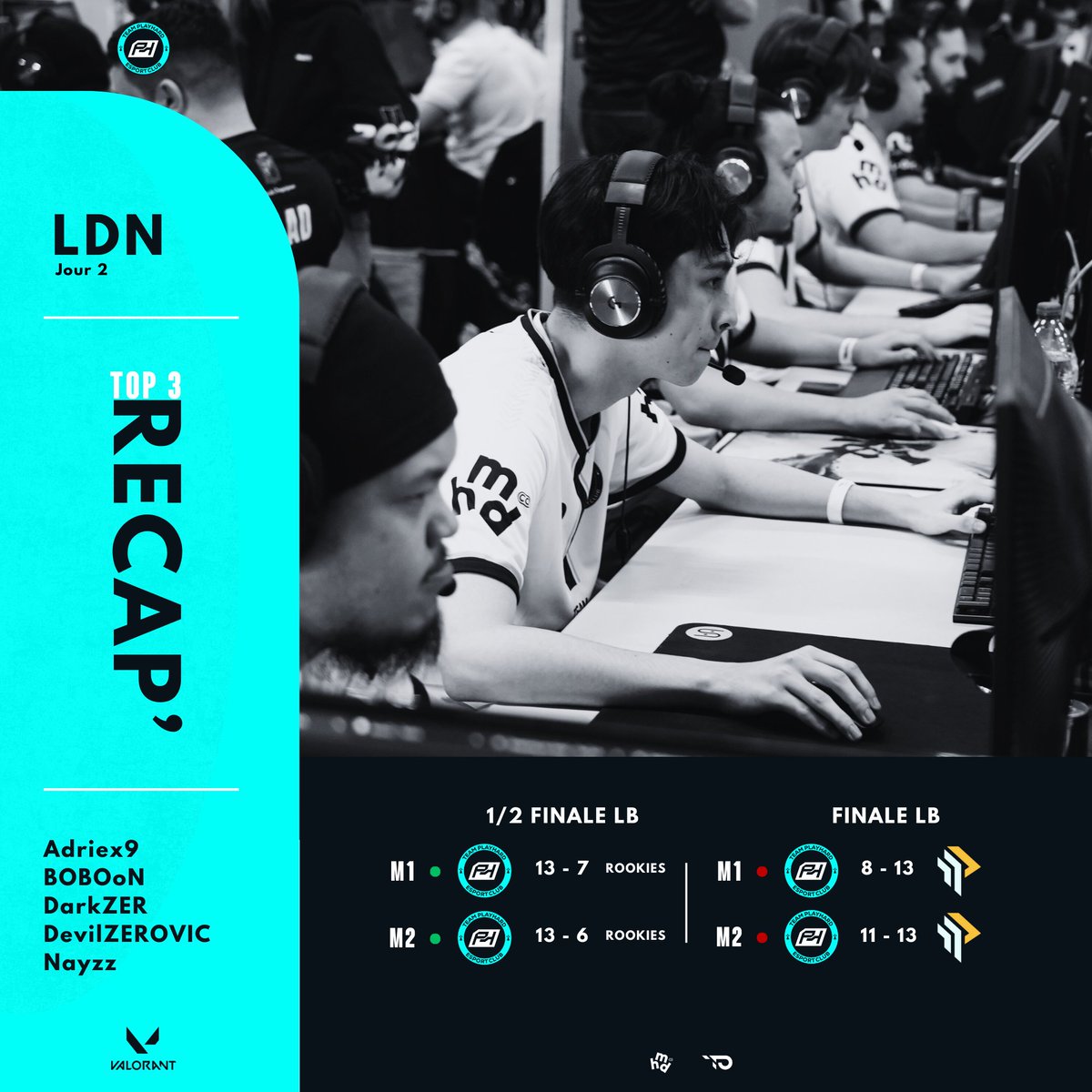 Team_PlayHard's tweet image. RÉCAP' LDN

Clap de fin pour notre équipe à la @LanDuNumerique qui repart de Lille avec une belle 3⃣ème place 🥉

GG à nos joueurs qui ont tout donné ce week-end, merci également à @Nayzzvlr d'avoir sub durant l'événement 💙

#WePlayHarder