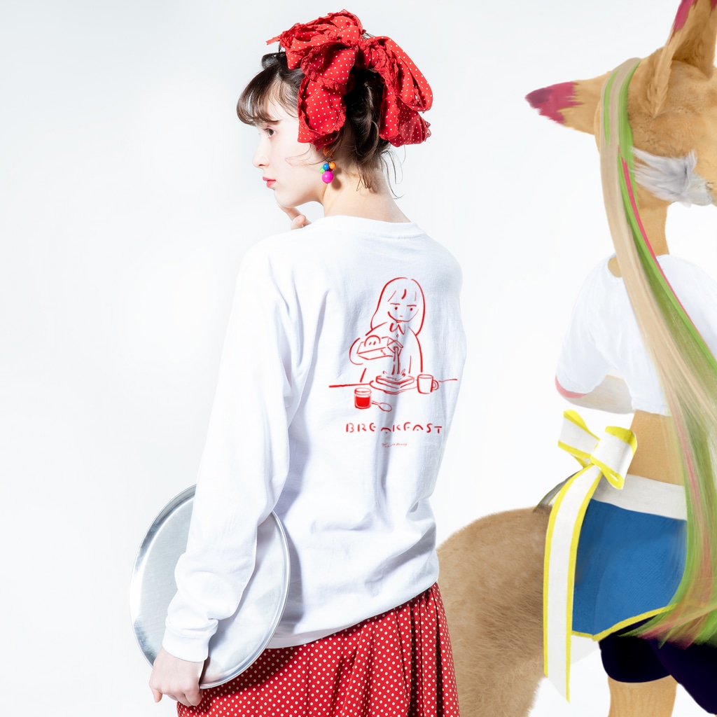 「Tomita mary / 冨田マリーのbreakfastロングスリーブTシャツ」|冨田マリー🦙個展at高円寺CLOUDS【4/11~4/23】のイラスト