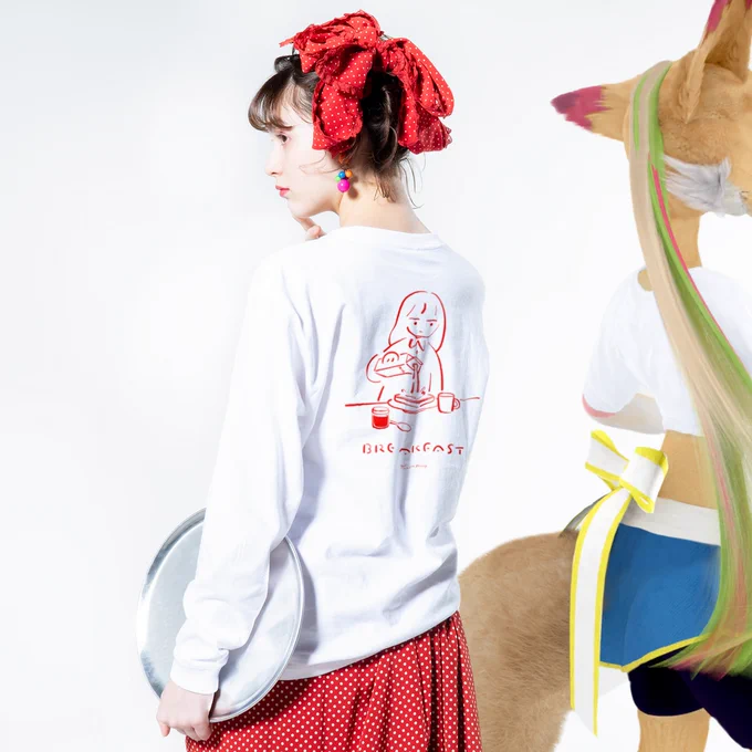 Tomita mary / 冨田マリーのbreakfastロングスリーブTシャツ   #suzuri 作りました!あと30分だけセール価格です。 