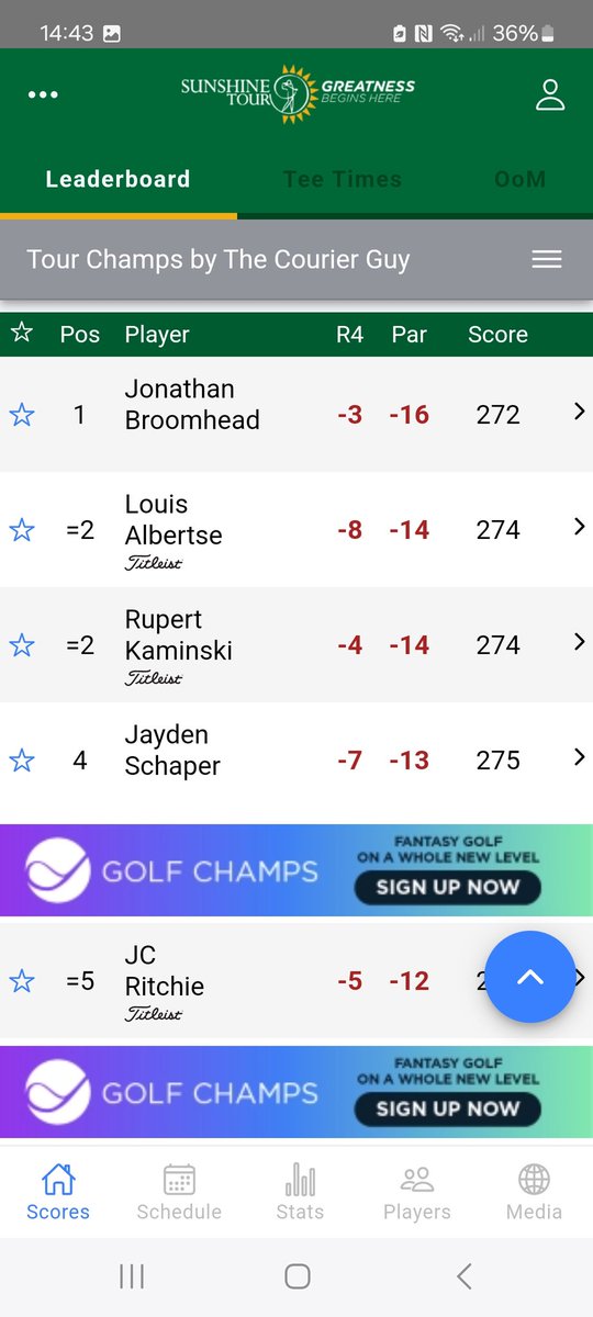 Season ending tour champs <a href="/Sunshine_Tour/">Sunshine Tour</a> sees connection <a href="/RupertKaminski/">Rupert Kaminski</a> T2 and 6th OOM   for 23/24 campaign👏.
Excellent year of meandering conversations based on an inside-out foundation , much unlearning and shining a light at what's already there .
Thank you Rupert 🙏