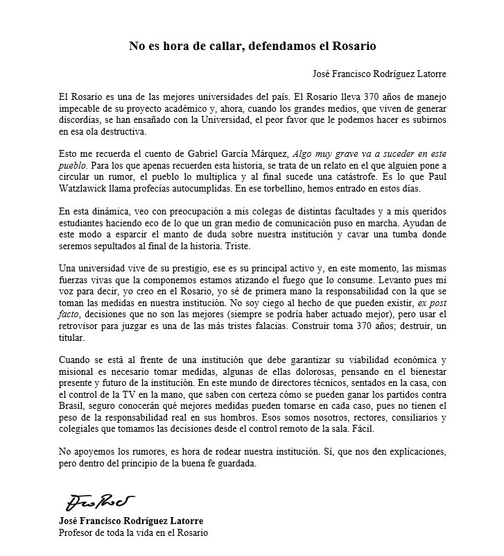 Pacho_Argumenta's tweet photo. No es hora de callar, defendamos El Rosario. #URosario https://t.co/h7QtccQuAo
