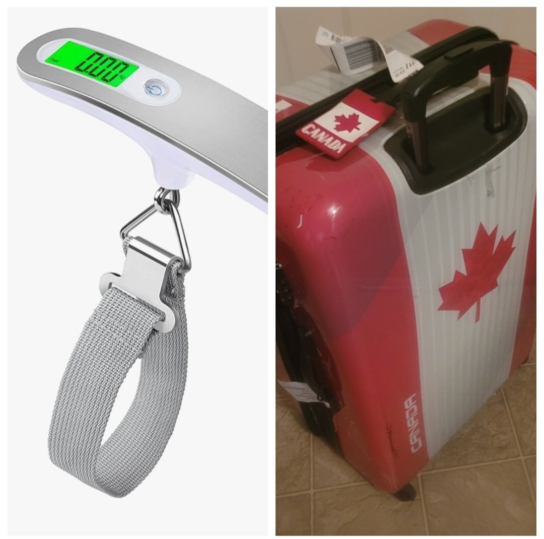 As I get ready to fly back out west, I must talk about that digital weigh scale and the bright red Canada luggage. You can see that thing from a mile away and when the LED display reads '50 pounds' you know it's dead on. Airlines like that. One pound over and you pay big time! 🤣