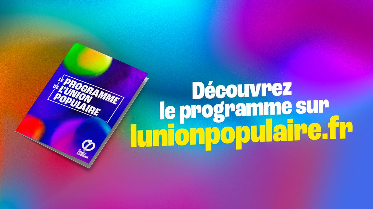 Avant le 9 juin prenez le temps de lire et de partager le programme de l'#UnionPopulaire aux #Européennes2024 avec @ManonAubryFr. Avec #LaForceDeToutChanger, pour la paix, pour le pouvoir vivre et pour une véritable politique de transition écologique. lafranceinsoumise.fr/europeennes-20…