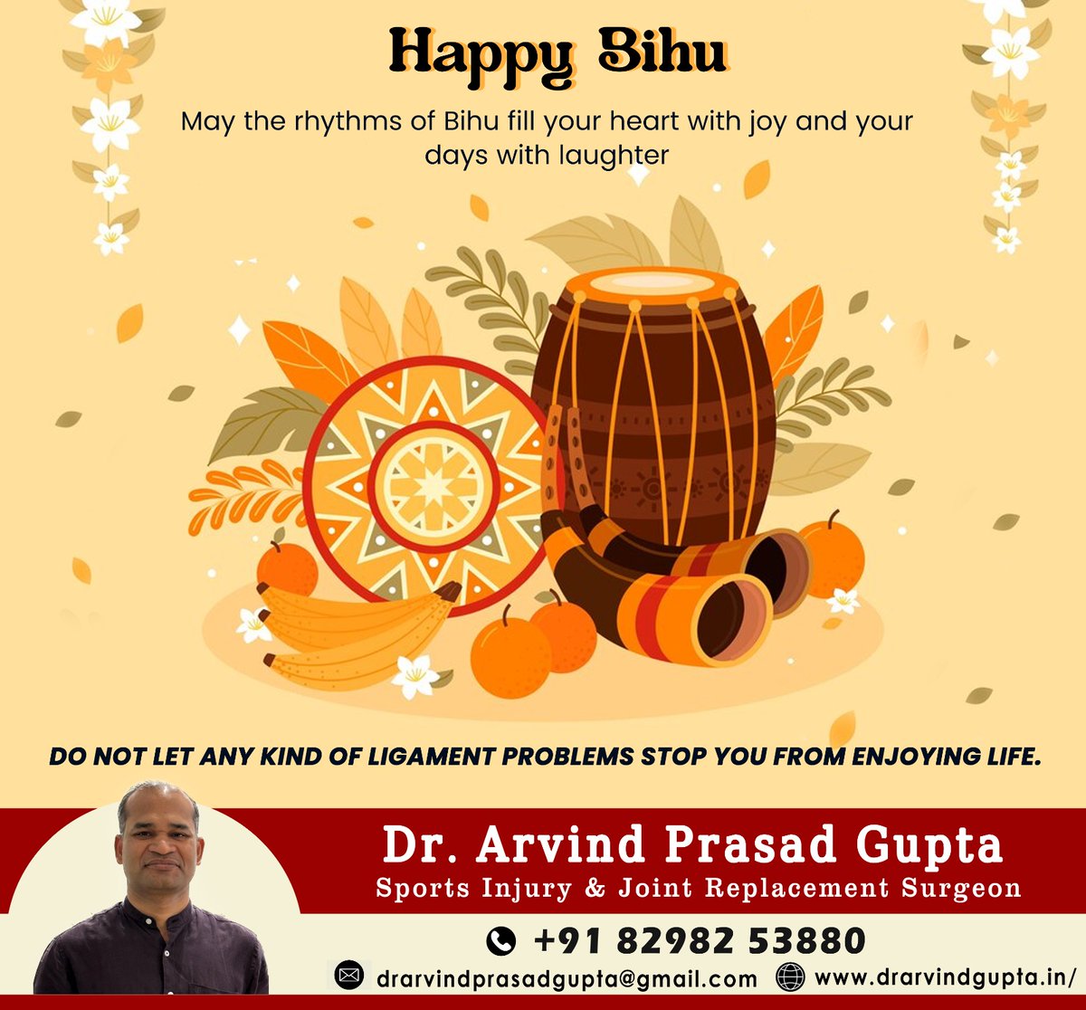 drarvind_gupta's tweet photo. 𝐇𝐚𝐩𝐩𝐲 𝐁𝐢𝐡𝐮! 🌾 𝐋𝐞𝐭 𝐭𝐡𝐞 𝐯𝐢𝐛𝐫𝐚𝐧𝐭 𝐫𝐡𝐲𝐭𝐡𝐦𝐬 𝐨𝐟 𝐭𝐡𝐢𝐬 𝐣𝐨𝐲𝐨𝐮𝐬 𝐟𝐞𝐬𝐭𝐢𝐯𝐚𝐥 𝐢𝐧𝐟𝐮𝐬𝐞 𝐲𝐨𝐮𝐫 𝐡𝐞𝐚𝐫𝐭 𝐰𝐢𝐭𝐡 𝐡𝐚𝐩𝐩𝐢𝐧𝐞𝐬𝐬 𝐚𝐧𝐝 𝐲𝐨𝐮𝐫 𝐝𝐚𝐲𝐬 𝐰𝐢𝐭𝐡 𝐥𝐚𝐮𝐠𝐡𝐭𝐞𝐫. #Bihu #CulturalHeritage #FestiveSpirit https://t.co/ZY8XaJ1u93