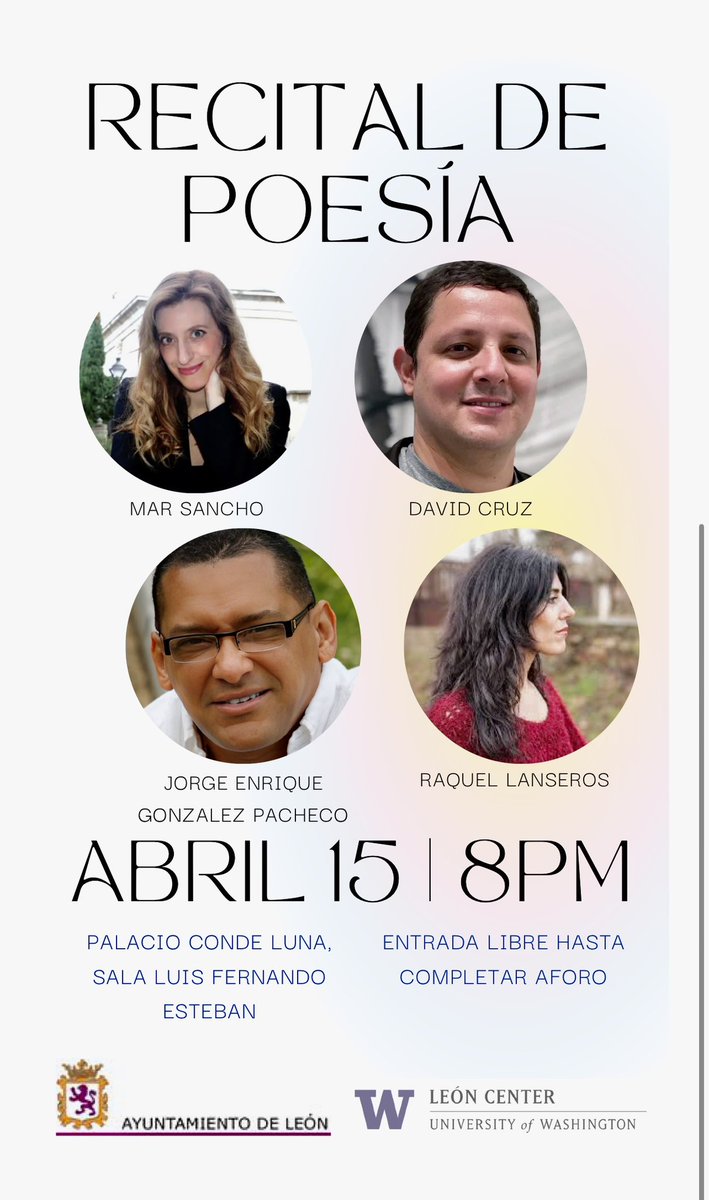 Fijaos qué plan tan primaveral y poético organiza la Washington University mañana en León. Gracias a Tony Geist y <a href="/AytoLeonCultura/">Ayuntamiento de León - Cultura</a>