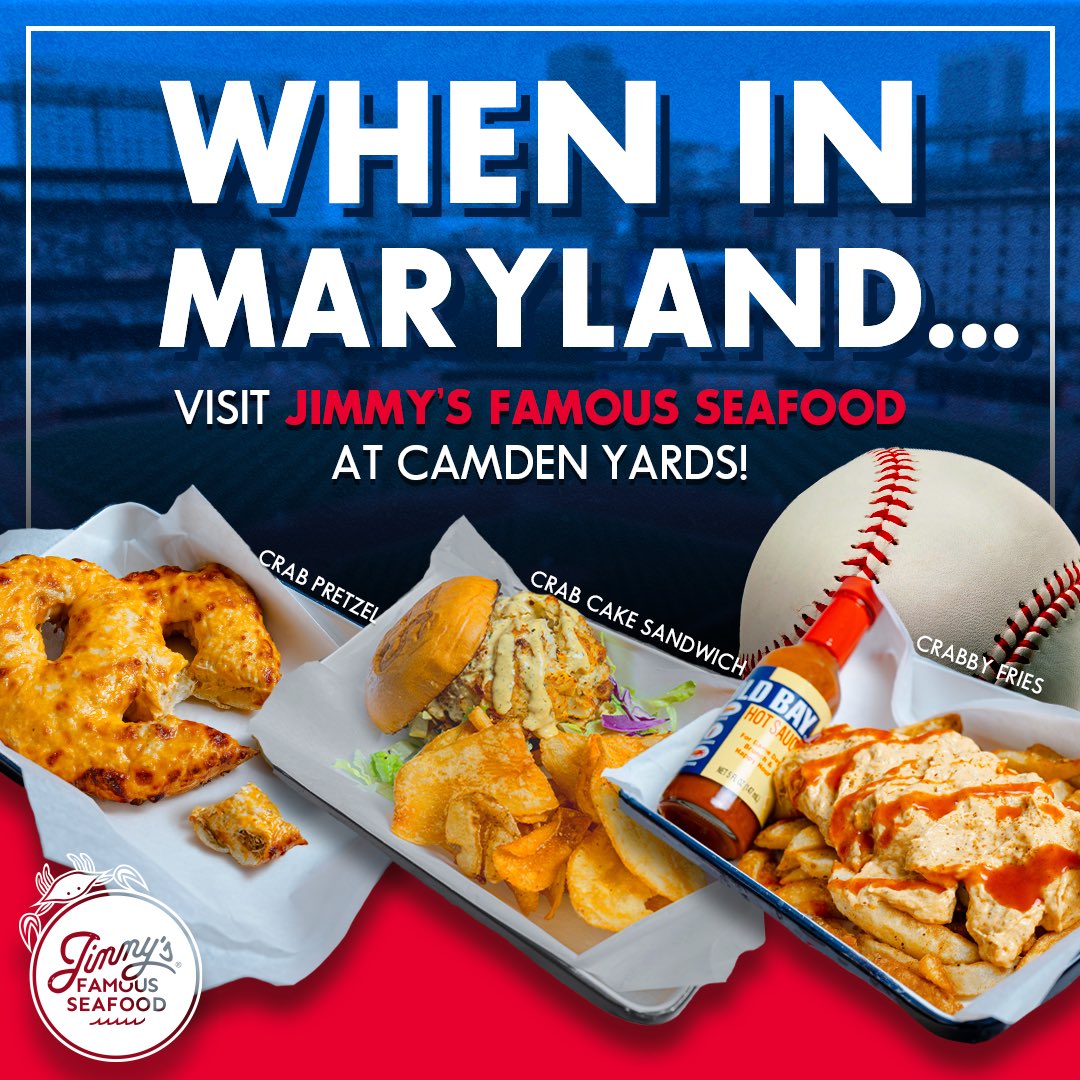 ⚾️ Heading to The Orioles game? Visit our eatery inside the ballpark, located between sections 68 and 72! 🦀