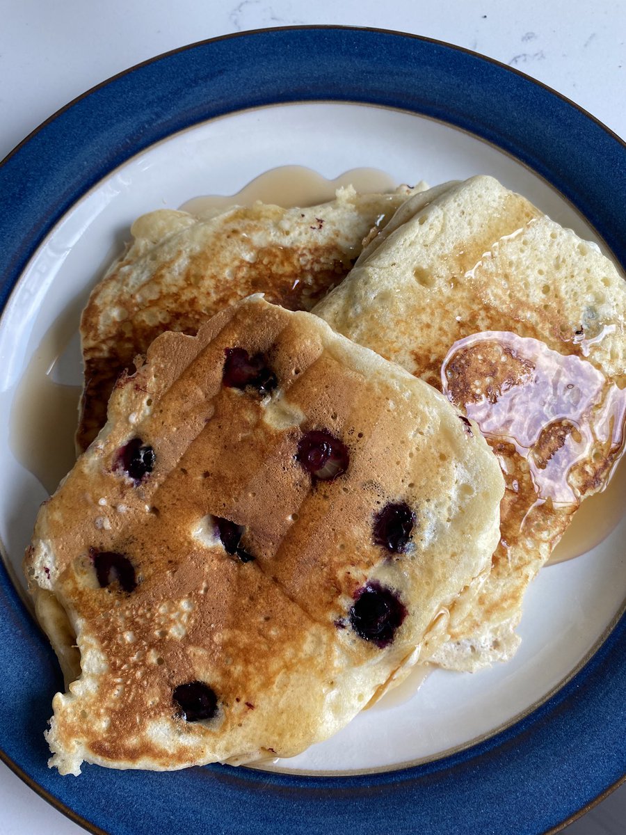 Homemade blueberry pancakes. It’s not Keto or anti-carb, but it’s delish and there are a lot of smiles around here.🥞