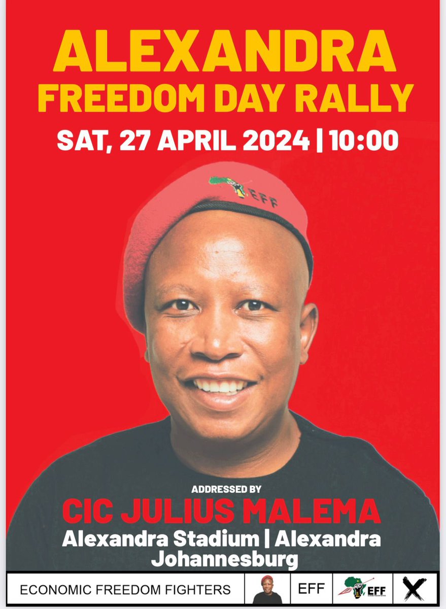 The people of Alex,youth, unemployed people, landless, marginalised, exploited working class who are overworked and underpaid, students,security guards,cleaners,petrol attendants,waste removal workers,truck drivers,taxi drivers, taxi Marshalls etc are invited to Freedom Day Rally