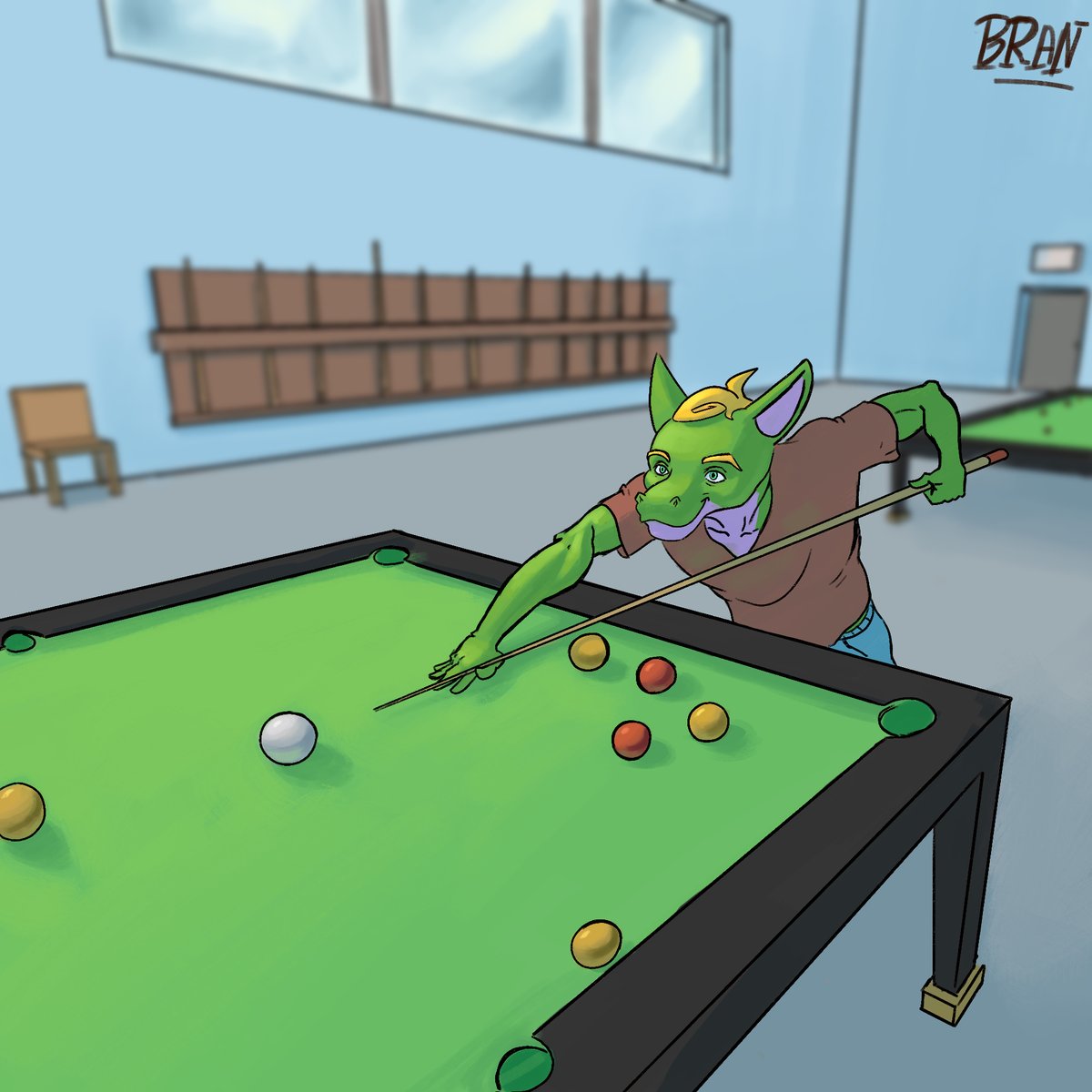 playing pool