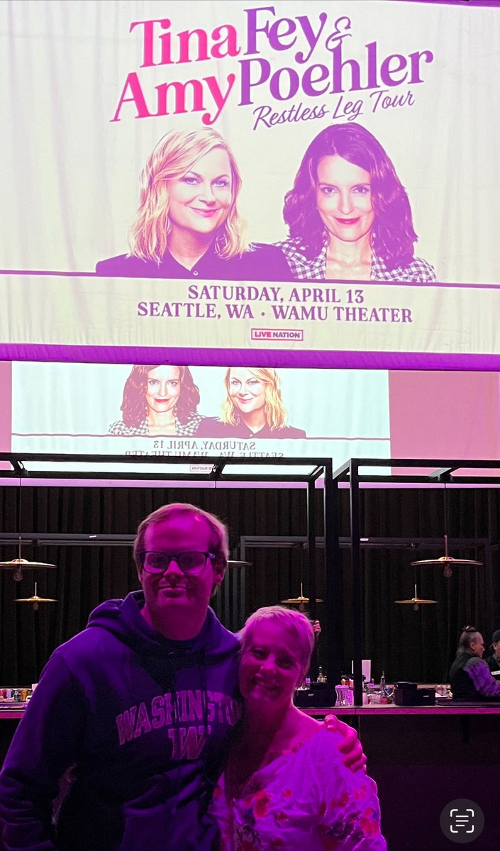 Kelsey loves funny women so he bought two tickets to see Tina Fey and Amy Pohler and asked his mom to go with him. Glad they could share the experience together.