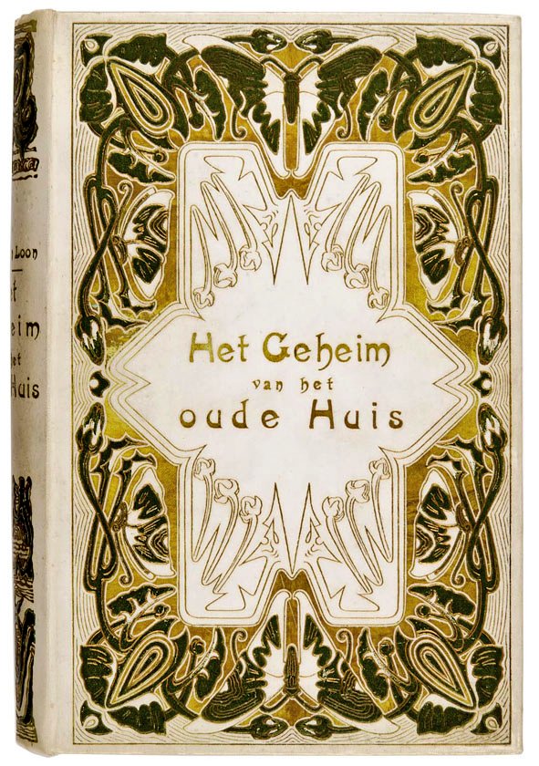 Four Art Nouveau book covers from c. 1900, The Netherlands. Via: anno1900.nl/?amp