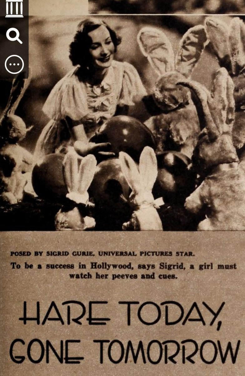newspyre's tweet image. "Sigrid Gurie"
"Hare today, gone tomorrow..."  archive.org/details/Film-F…