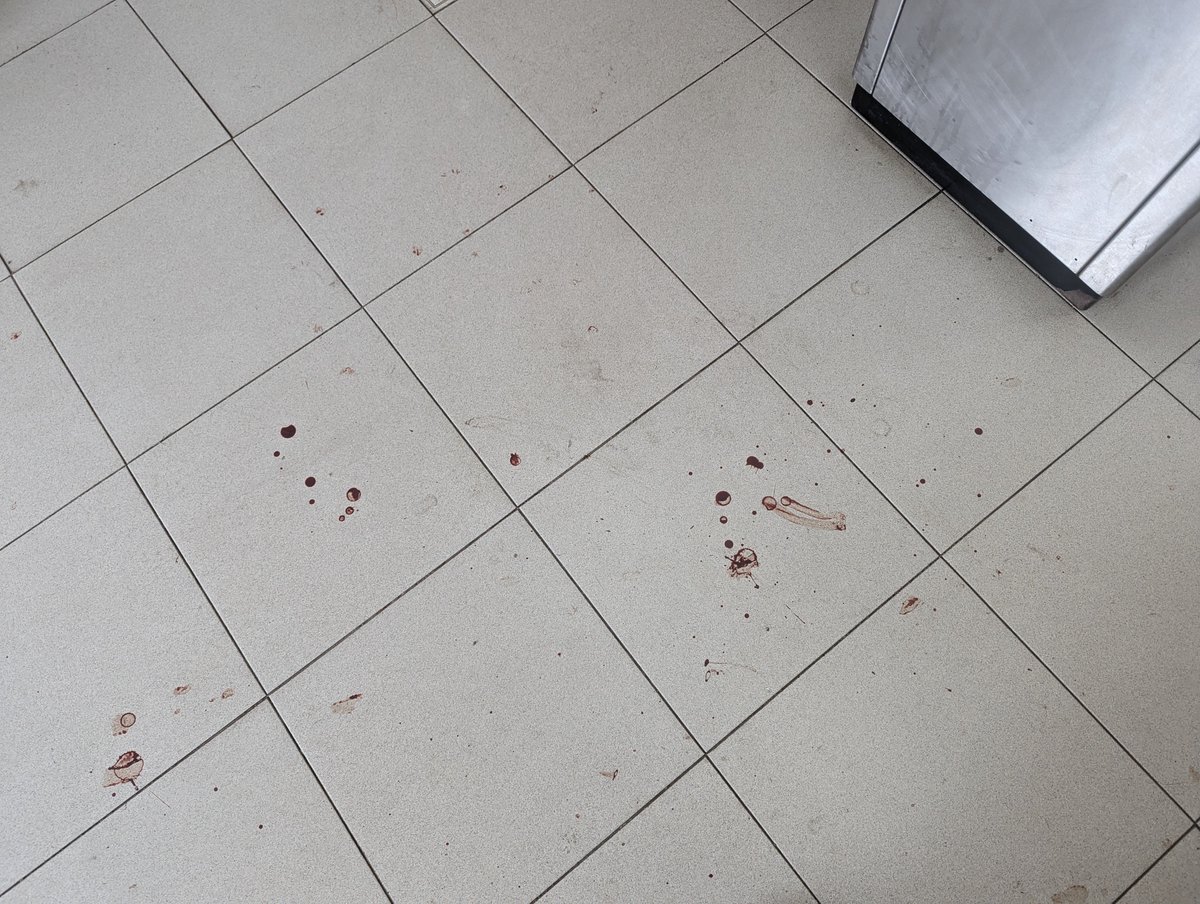 P_tinez's tweet photo. @Renfe El viernes por la tarde os reporté que la estación de Nueva Montaña estaba llena de restos de sangre. Domingo por la tarde, todo sigue igual. Esto y lo que no se ve en las fotos.
Tenéis la estación abandonada, cuando no son restos de sangre, son de heces o similar https://t.co/Y8DuNTcRES