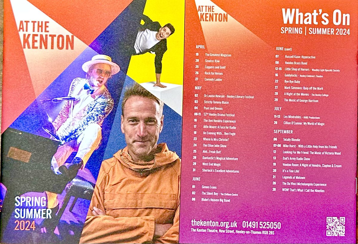 New Spring/Summer <a href="/kentontheatre/">The Kenton Theatre</a> brochure available. Featuring comedy 😂 music 🎶 ballet 🩰 magic 🪄 and drama 🎭 see What’s On/buy tickets via our website thekenton.org.uk/events/ or the box office (11am to 3pm, Mon thru Sat, 01491 525050) are happy to help #kentonvolunteer 🎭