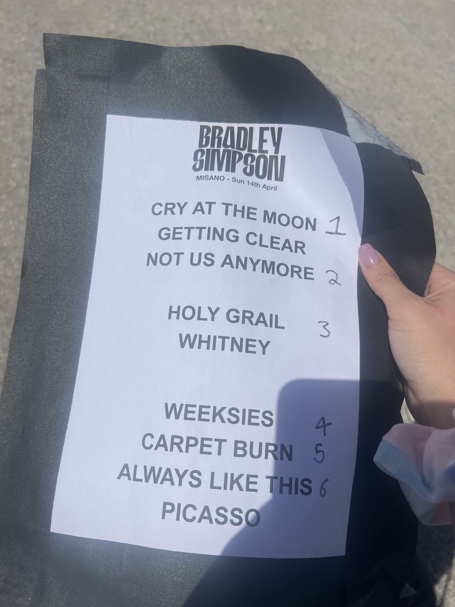 Brad’s set list for Misano E-Prix Credits: @notanothergi