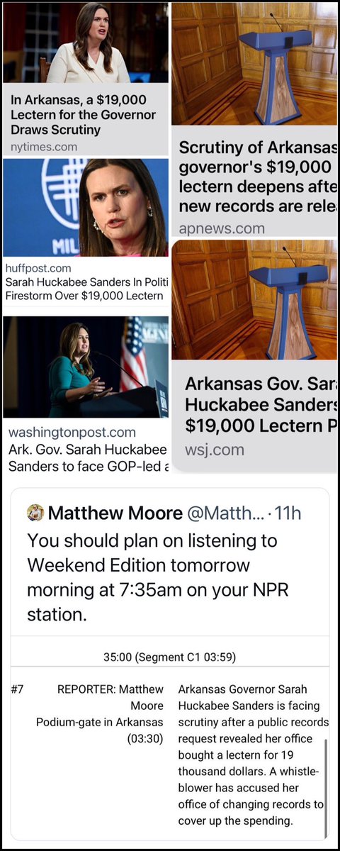 If there’s any humor to be found in #lecterngate, it’s that Gov. Sanders paid her friend >$19K for a lectern supposedly for the @ARGOP, yet not a single Arkansas Republican dares get anywhere near the lectern, which has become the political equivalent of Chernobyl. ☢️ 😂