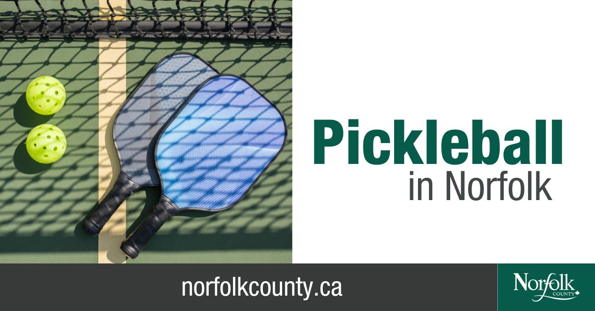 Did you know that Norfolk has outdoor pickleball courts all over the County? There are courts in Vittoria, Langton, Port Dover, Simcoe, Waterford, Courtland, and Port Rowan. Visit for more info about Pickleball bit.ly/3mYHdcP