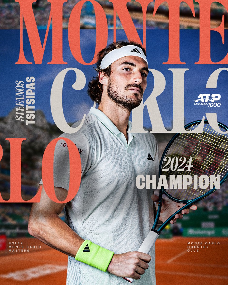 Back in the winner's circle 🏆🏆🏆 @steftsitsipas reigns victorious in Monte-Carlo for a third time after knocking out Ruud 6-1 6-4. @ROLEXMCMASTERS | #RolexMonteCarloMasters