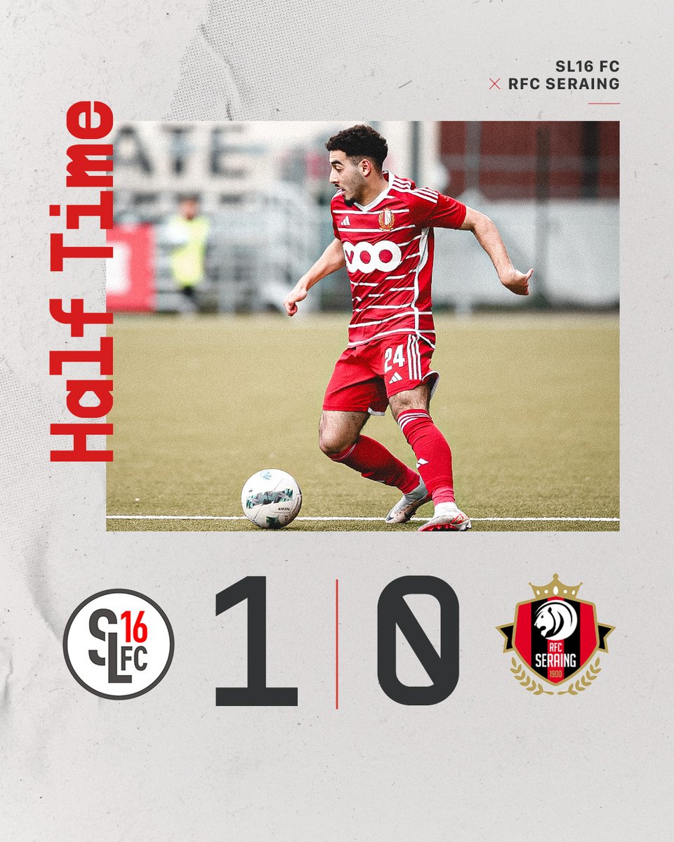 SL16_FC's tweet photo. 𝗛𝗮𝗹𝗳 𝗧𝗶𝗺𝗲 • SL16 FC 🆚 RFC Seraing : 1-0

⚽️ Benjdida

#SL16SER #COYR 🔴⚪️ https://t.co/HdTyAPu5TU