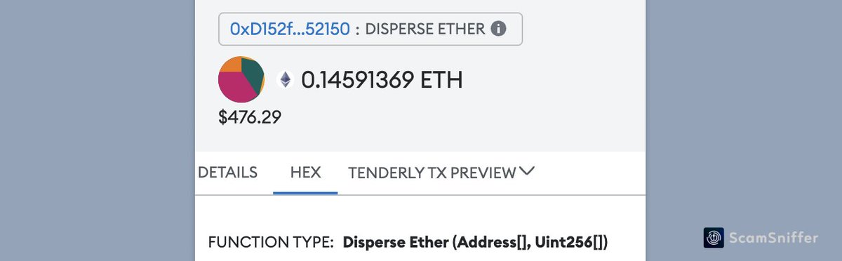 🚨⚠️ some drainers are now employing the Disperse contract to replace the 'Claim' method in phishing transactions to steal ETH assets.