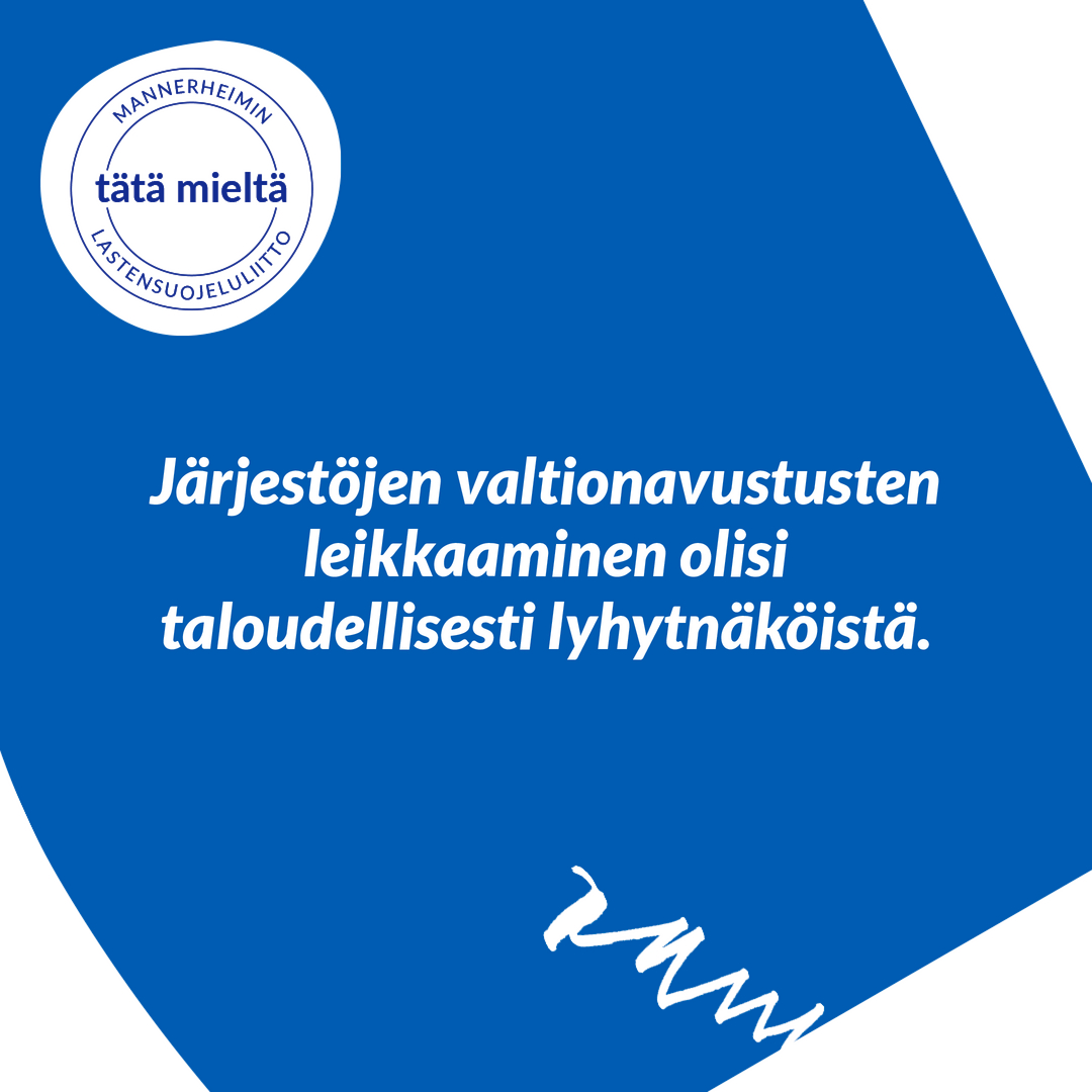 Sote-järjestöt tuottavat yhteiskuntaan hyvinvointia, terveyttä, osallisuutta, vakautta ja turvallisuutta. Järjestöt myös puskuroivat tarvetta julkisiin palveluihin vähentäen palvelujärjestelmän kustannuksia.

mll.fi/kannanotot-ja-…

#kehysriihi #järjestöt #OnneksiOnJoku