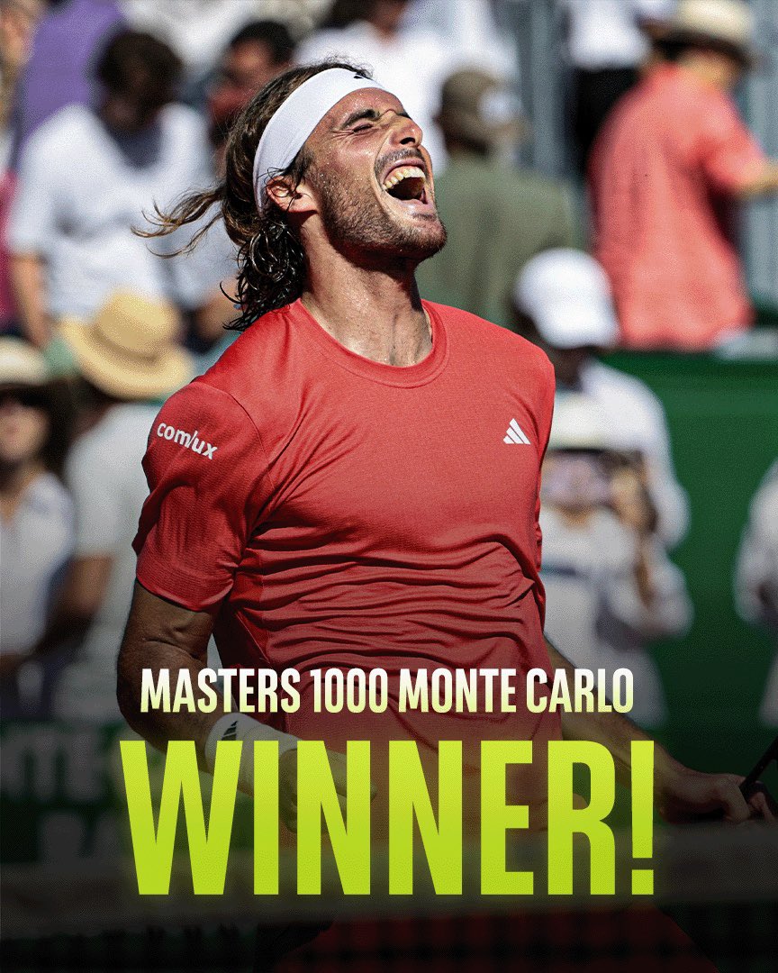 STEFANOS È TORNATO 🇬🇷 Monte Carlo è il regno di @steftsitsipas, che supera Ruud 6-1, 6-4 in finale e conquista il suo 1° Masters 1000 stagionale 🏆 Il campione greco è tornato a vincere in questo torneo dopo i successi del 2021 contro Rublev e del 2022 su Davidovich Fokina 👏…