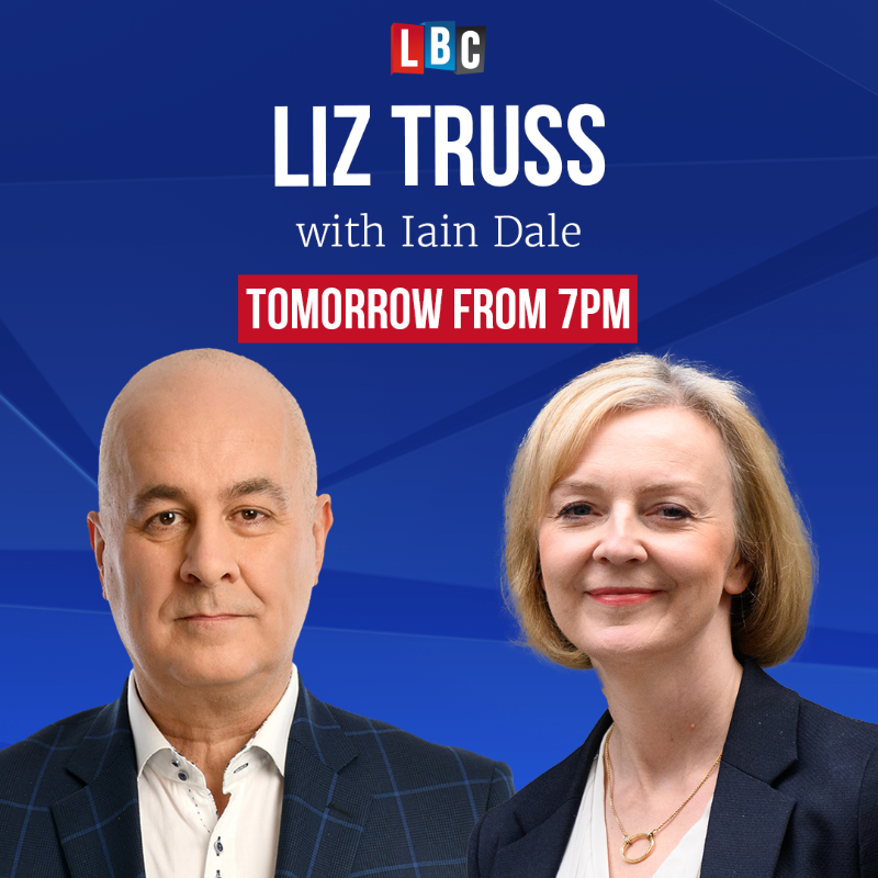 From 7pm on Monday, listen to @IainDale's interview with former Prime Minister @trussliz. Tune in on @GlobalPlayer.