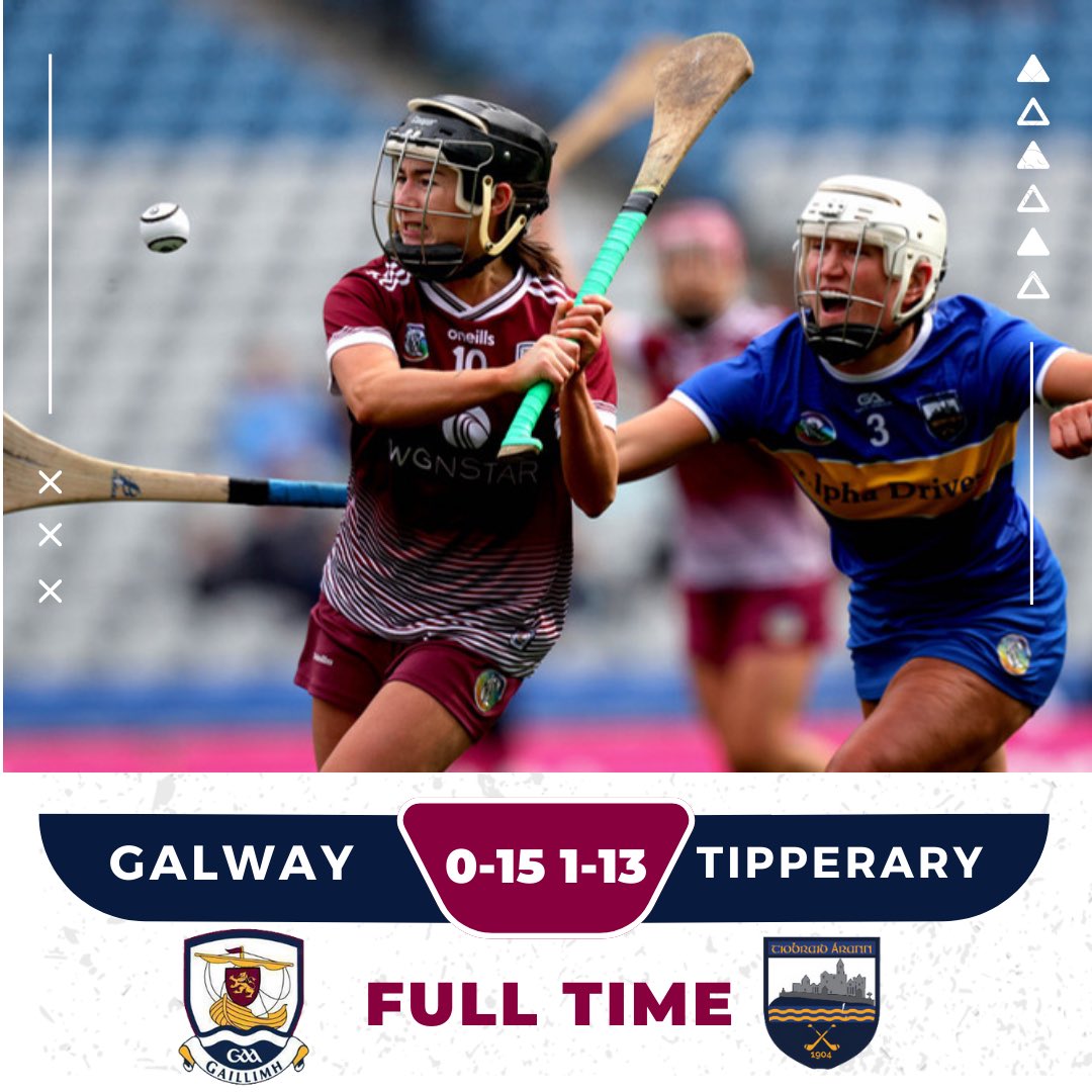 Very Camogie League 1A Final Full Time Galway 0- 15 Tipperary 1-13 Hard luck on the girls! It was so close. Well done to Tipperary. @gbfmsports