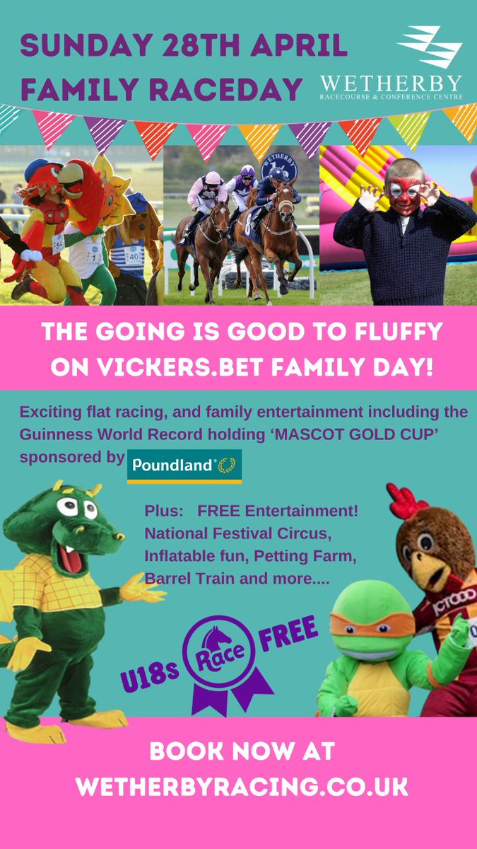 🐎 2 WEEKS TO GO! 🐎 Until our @vickers.bet Family Raceday 👨‍👩‍👧‍👧  This is the first of our 2024 Flat Racing Fixtures, and the going is ‘soft to cuddly’ for our Vickers.Bet Family Raceday featuring the Poundland Mascot Gold Cup. 🧸