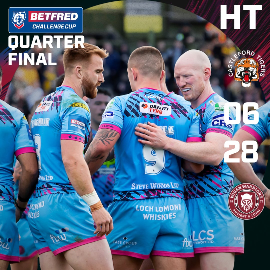 🔴 @WiganWarriorsRL have the advantage at the break! #ChallengeCup