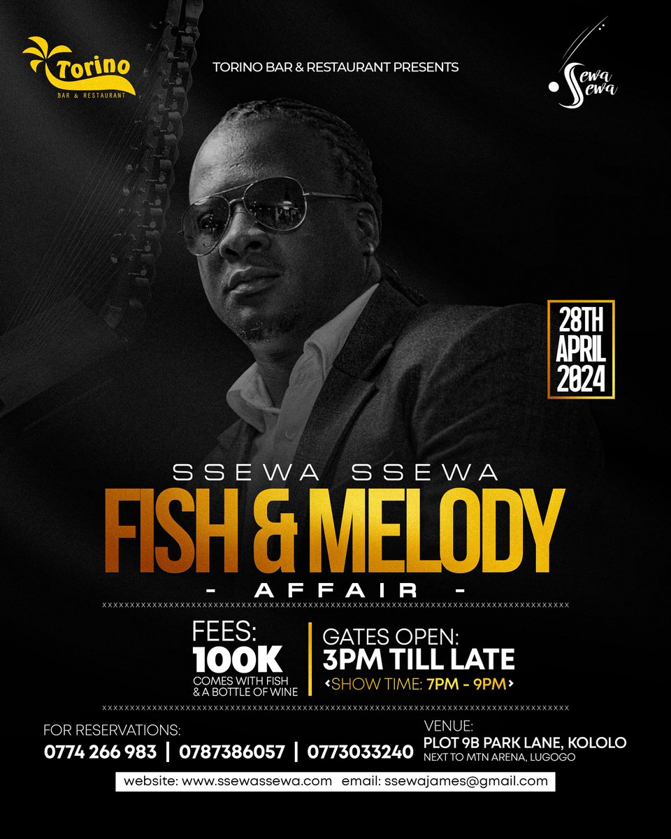 It will be a unique experience of Fish and beautiful music live with @ssewa_ssewa @JanziUg #acoustic #africamelodies #foryoupage #torino #sunday #family #bookatable #fishandwine #janziconnection #trending2024