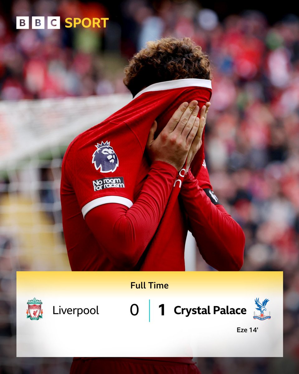 Crystal Palace have ended Liverpool's unbeaten run at Anfield! A big blow to their title hopes. #LIVCRY #BBCFootball