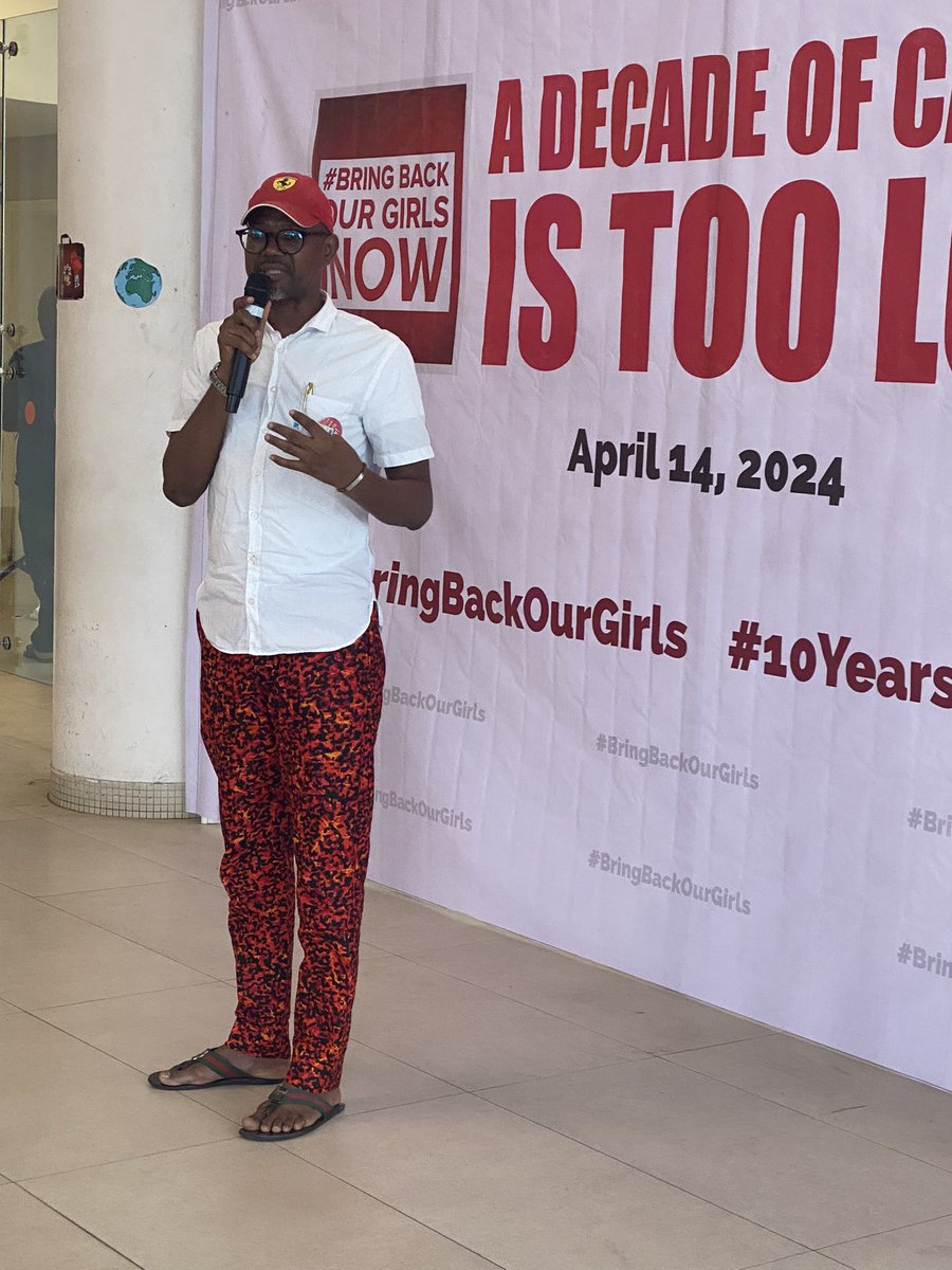 Deji Kolawole/@oloye delivers the Vote of Thanks at #TenYearsTooLong. He thanks the FGN, Armed Forces of Nigeria & security agencies, LASWA/@TalktoLaswa who gave us the Ferry Terminal for today’s event, the religious leaders for their prayers and all members of the #BBOG family.