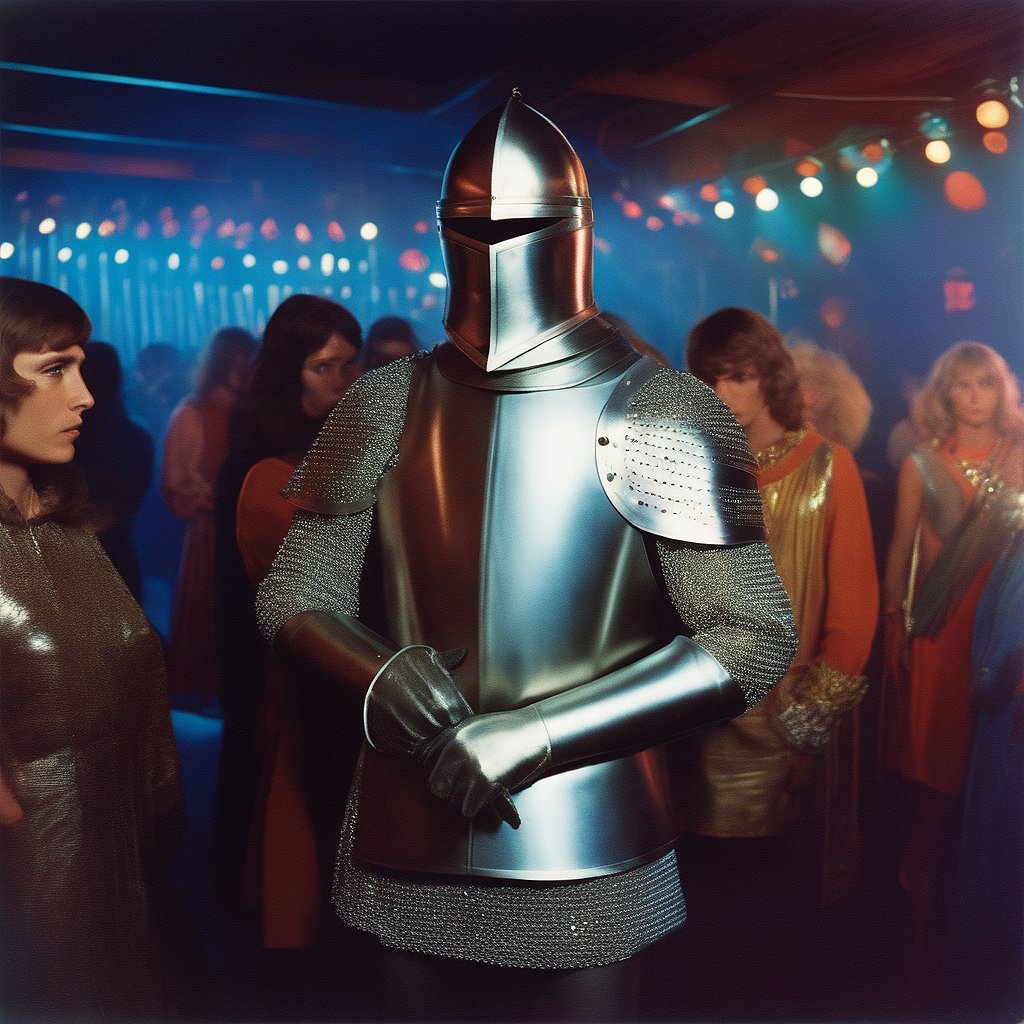 SquareTomarto's tweet photo. A Knight at the Disco... 🪩🕺🏼

#KnightOut #aiartcommunity https://t.co/72tg1XLyLb