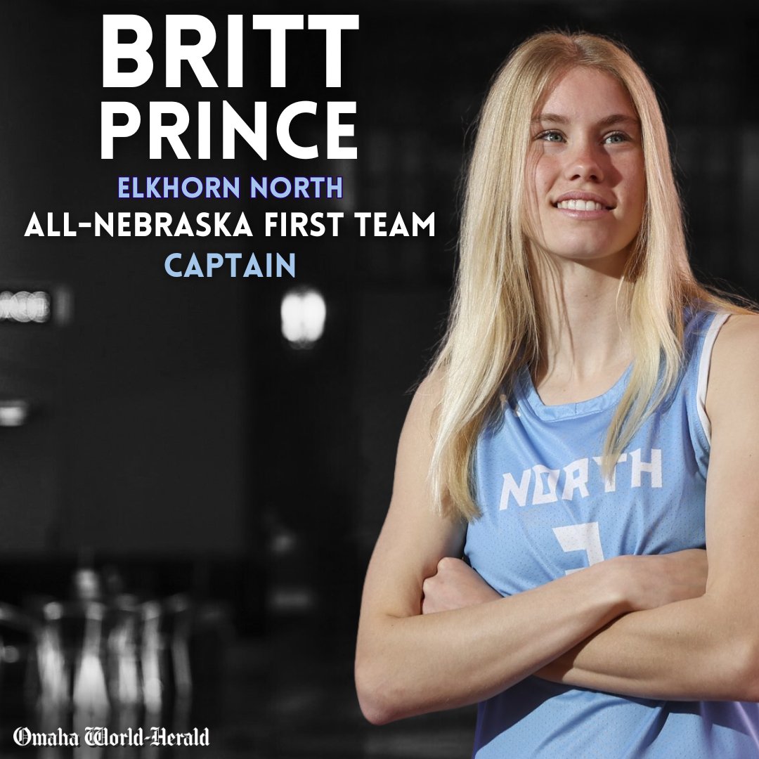 Congrats to @ElkNorthGBB's @Brittprince23 for being selected as the honorary captain of the 2024 All-Nebraska girls basketball team! Meet the team: omaha.com/sports/high-sc… #nebpreps