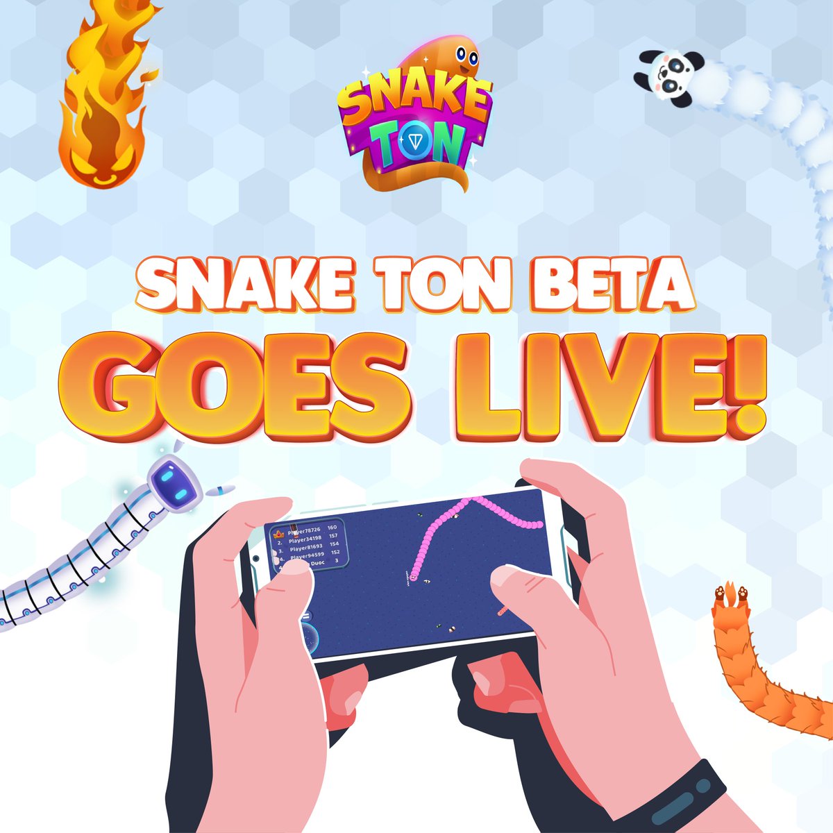 Dragon_Slither's tweet photo. 🐍@SnakeTON_Game Beta Goes Live!
Earn Exclusive Rewards! 🎁

⚡️Be a first tester, play the gamebot, and unlock exclusive airdrops!

Join Snake TON Bot &amp; craft your ultimate snake!
👉 https://t.co/puuAydnF9C

#SnakeTON #TON #Airdrop #PlayToEarn https://t.co/2MQRhPbGjV