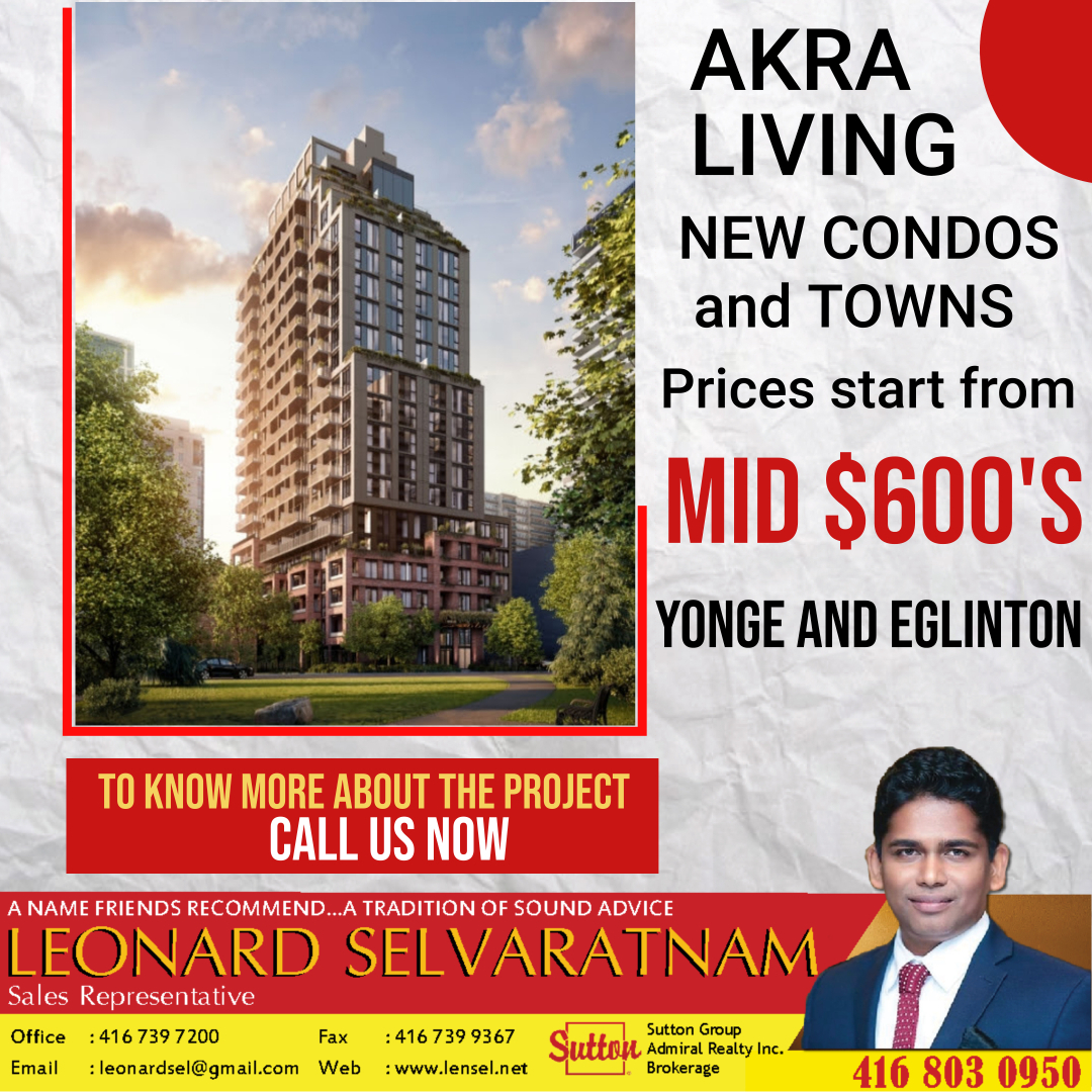 ✅ AKRA Living at  YONGE AND EGLINTON

✅ From the mid $600's

✅ Occupancy Spring 2026

📲if you have any further questions, contact me directly @ 416-803-0950

#condo #condoliving #condominium #condolife #vipcondosuite #vipcondotoronto #preconstruction #preconstructiontoronto
