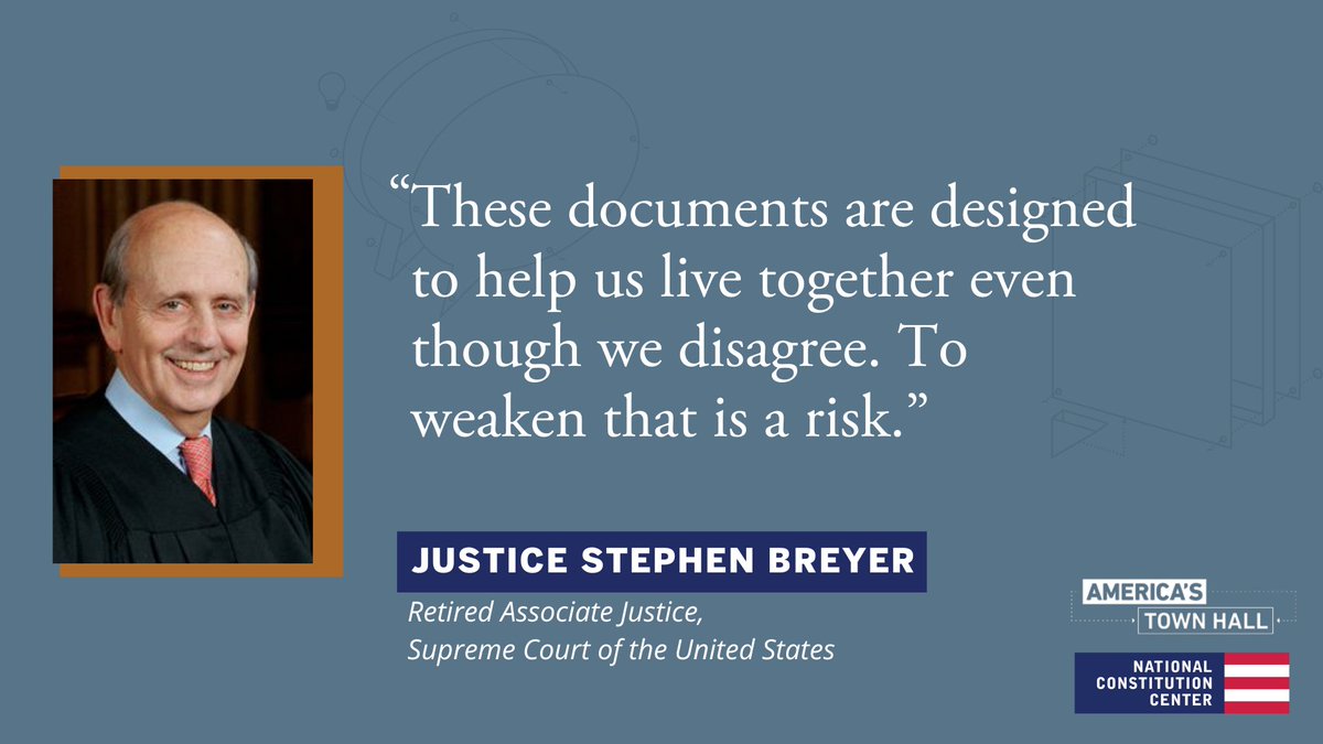 On #AmericasTownHall, retired #SCOTUS Justice Stephen G. Breyer offers his thoughts on the ability of the #Constitution to help us live together as American people. 

Watch the full program: ow.ly/Hq5X50R5ITR