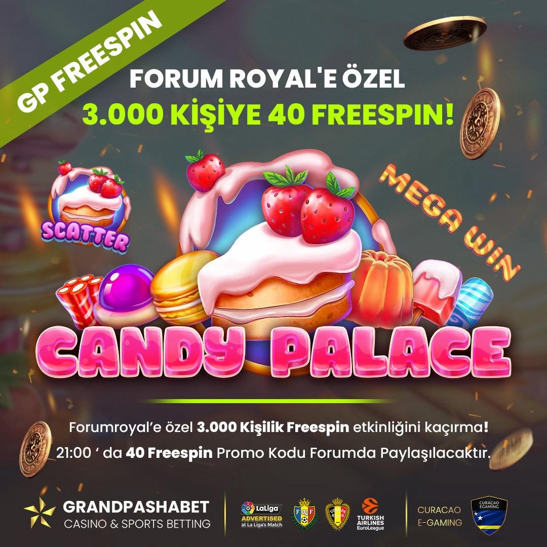 GRANDPASHABET'TEN FORUMROYAL'E ÖZEL

3.000 KİŞİYE 40 CANDY PALACE FREESPİN

SAAT 21:00'DA 40 FREESPİN KODU FORUMDA

KOD İÇİN TIKLAYINIZ👉kisa.link/wDEDs