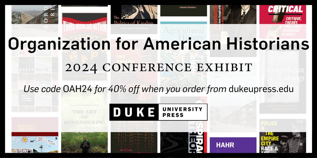 #OAH2024 may end today, but our conference discount lasts through May 28! Save 40% on all books and journal issues when you use code OAH24 at checkout on our website or that of our UK partner, Combined Academic Publishers. #USHistory ow.ly/psGc50RaPVw