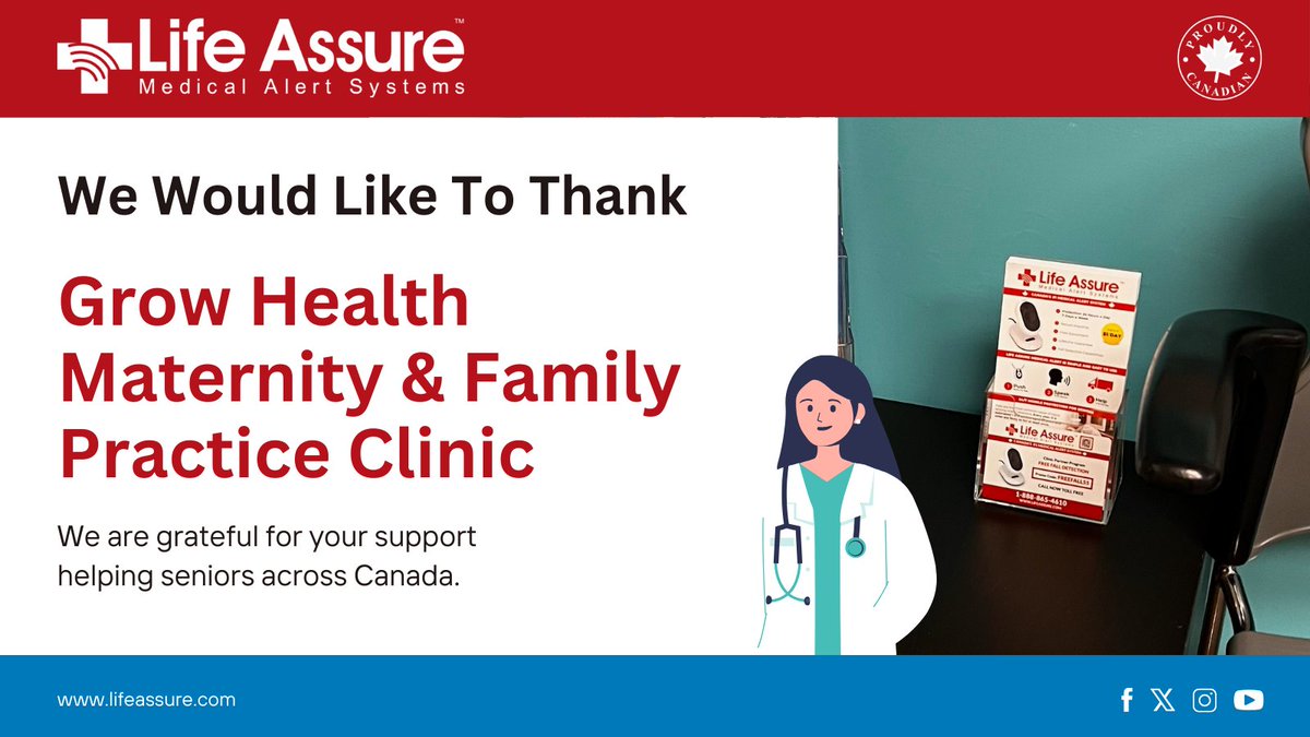 We Would Like To Thank Grow Health Maternity & Family Practice Clinic For Supporting Life Assure By Displaying Our Medical Alert Brochures For Seniors and Their Families!
 - Life Assure

#lifeassure #medicalalert #seniorliving #caregiver