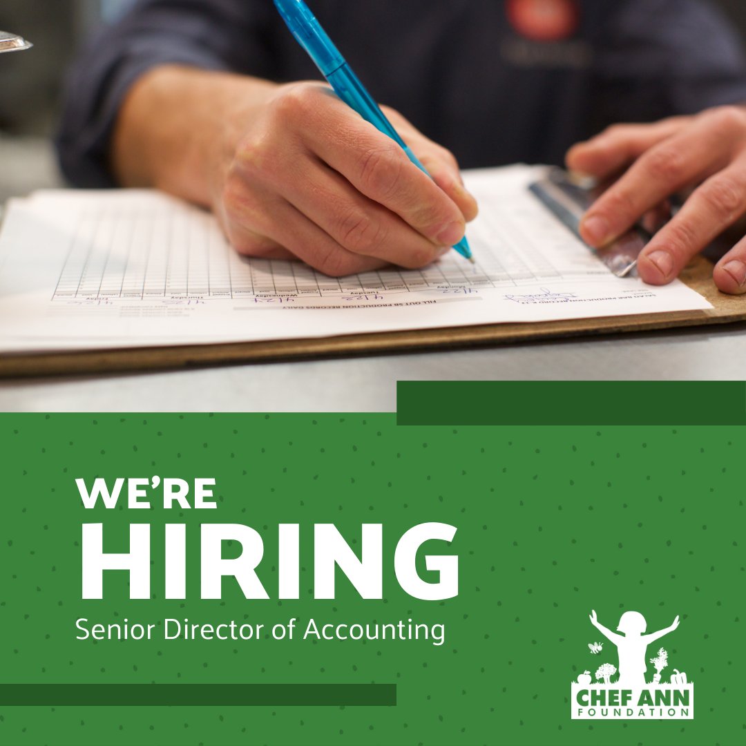 We're hiring for a fully remote Senior Director of Accounting! Are you a detail-oriented individual who thrives in a fast-paced dynamic work environment? Our company is seeking a talented and driven individual to join our team. Apply now: chefannfoundation.hiringthing.com